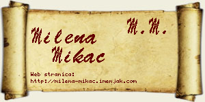 Milena Mikać vizit kartica